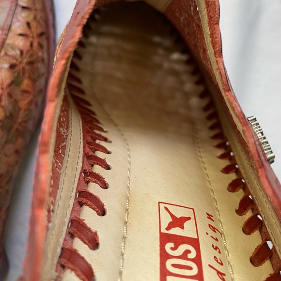 Pikolinos Romana Red/ Green Daisy Leather Spanish Design Mules. Size 7.5-8 - Picture 8 of 16